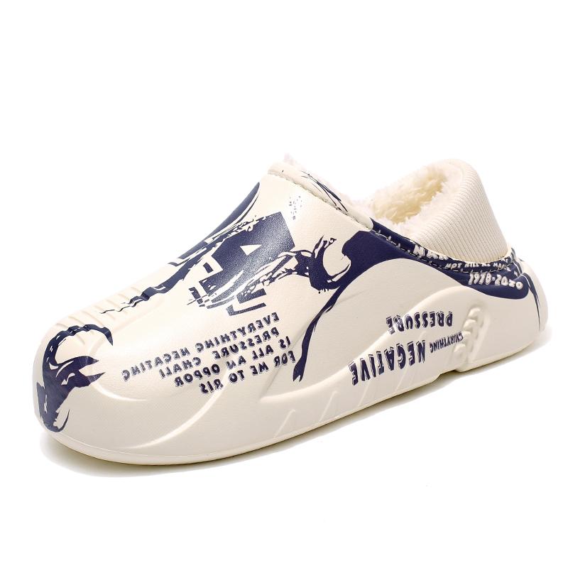 Мужские тапочки Зимняя обувь Новинка 2025 Сохраняют тепло Плюшевые ЭВА Водонепроницаемые Нескользящие Для дома Улицы Прогулочные Повседневная обувь Унисекс Мужчины Женщины