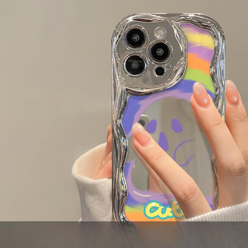 Забавный Радужный Призрак, применимый к Apple 15 Мобильный Чехол IPhone 14/13pro Посеребренный 12 Creative XS Силикон