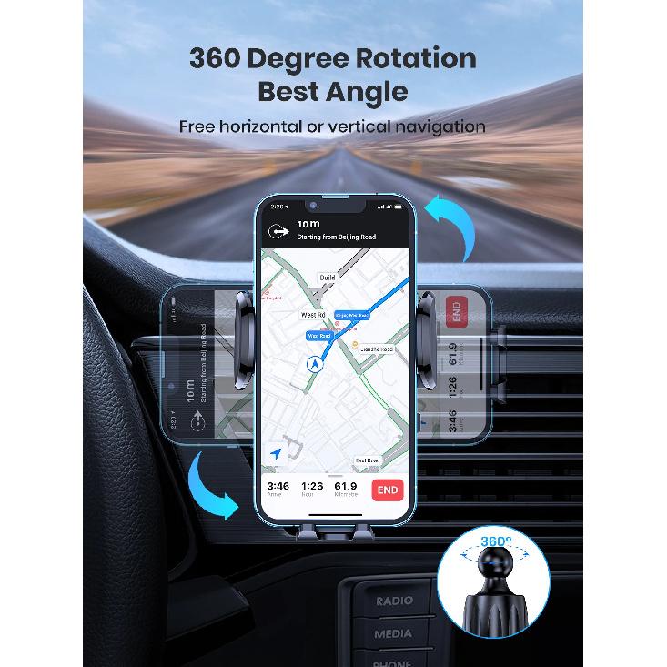 TOPK Upgraded Hook Clip Car Holder FOR Phone, Air Vent Universal Mount, Super Stable Fit for iPhone Truck Smartphones
