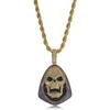 European and American Popular Zircon Skull Pendant Personalized Men Trendy Necklace