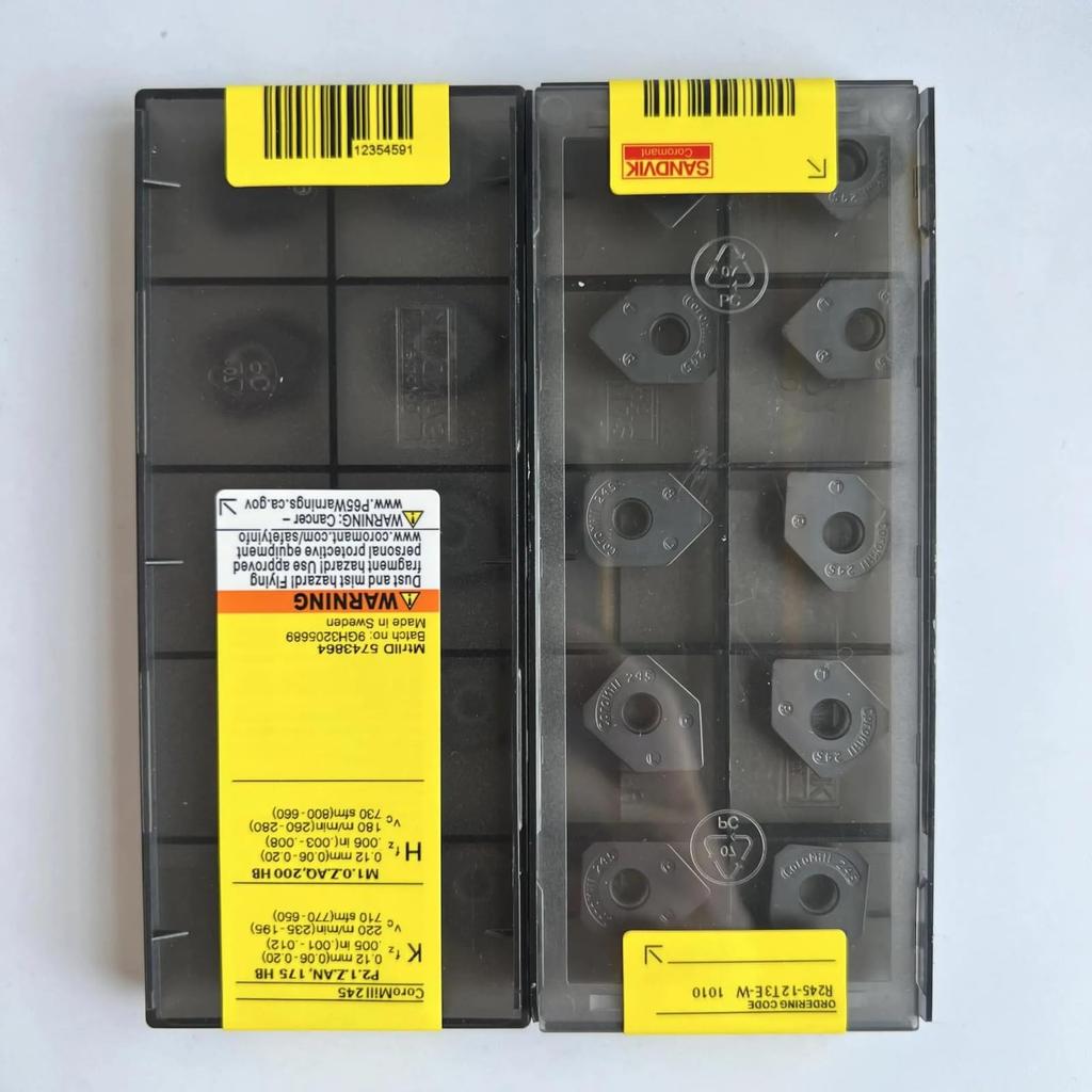 Original Sandvik / R245-12T3E-W 1010 / CNC Lathe Carbide Blade 10 PCS
