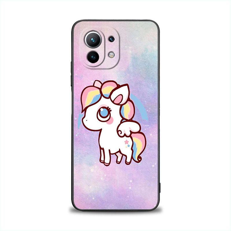 Милый Мультяшный Единорог Радужный Чехол Для Телефона Для Xiaomi 14T 13T 12T 11T 14 Pro 12 Mi 11 Lite Poco X3 X4 X5 X6 M5 F5 F6 Pro Мягкая Крышка