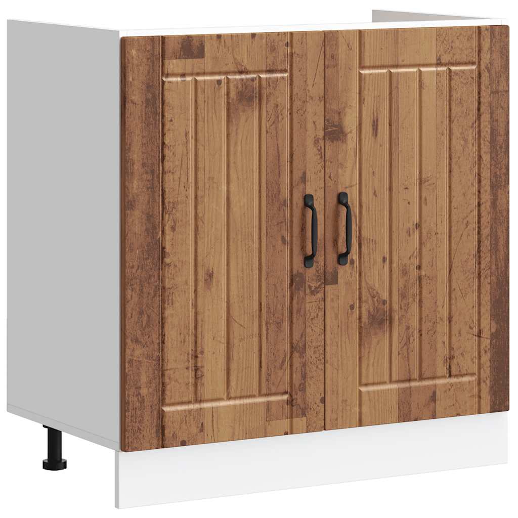 Lucca Kitchen Base Cabinet with Rustic Wood Look Particleboard