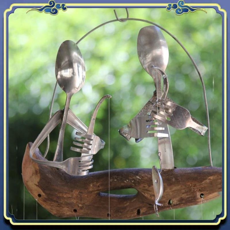 Latest Handcrafted Fisherman's Spoon Fish Sculpture Wind Chime Spoon Fish Sculptures Windchime Outdoor Home Garden Decor