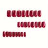 24pcs Glossy Medium Square Fake Nails, Red Reflective Glitter Cat Eye Press On Nails, Sparkling False Nails For Women Girls
