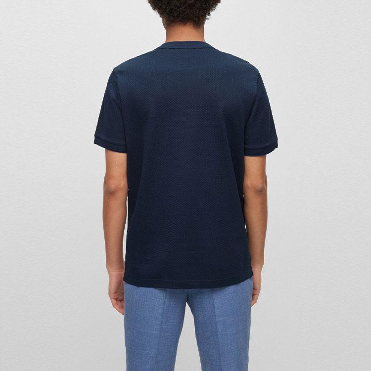 HUGO BOSS T-Shirts Men's Dark Blue Crew Neck Moderate Straight Fit 50486220-404