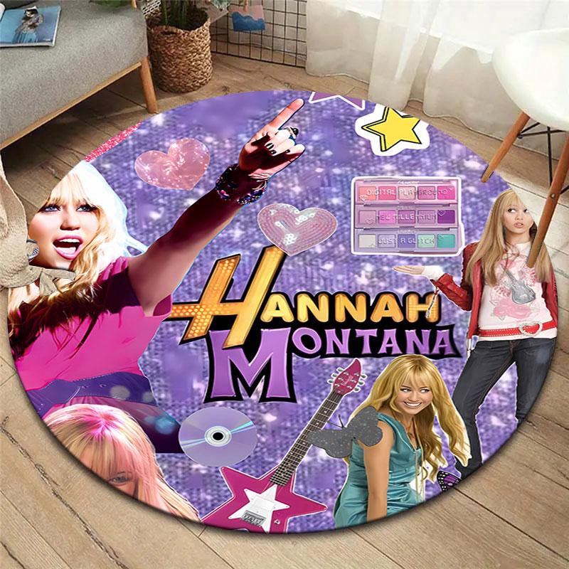 Круглый ковер Hannah Montana, Ковер для гостиной, спальни, дивана, игровой комнаты, Декор, Нескользящий коврик для пола