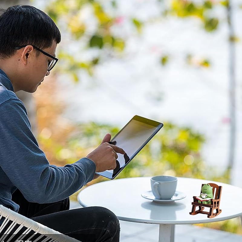 Японский стиль | Милая миниатюрная фигурка лягушки | Миниатюрный стульчик для мебели | Мини-табурет и мини-лягушка | Изысканное украшение для дома | Идеальный выбор для подарка