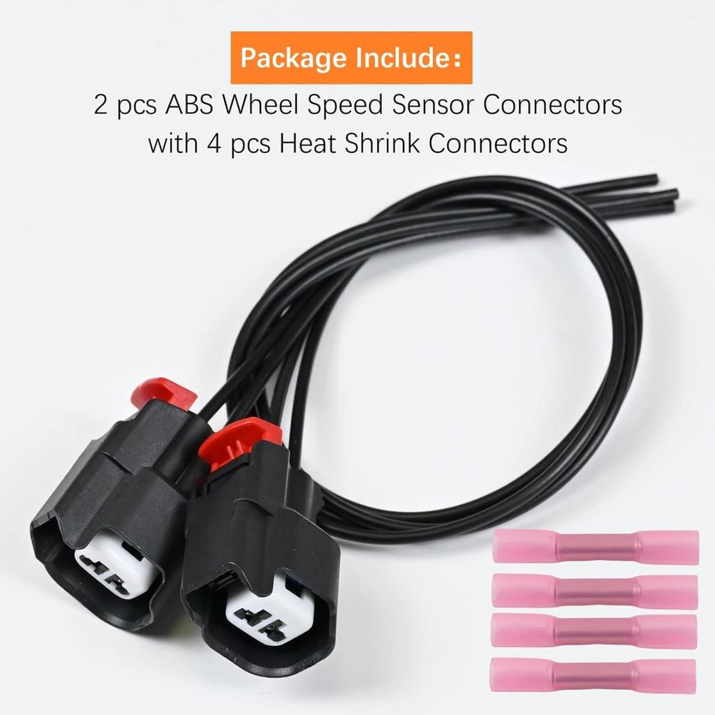 2pcs ABS Wheel Speed Sensor Connector Pigtail Plug Wiring Harness fit for Jeep Chrysler Dodge Ford Chevrolet GMC, Replacement for 645-134, S-1895,