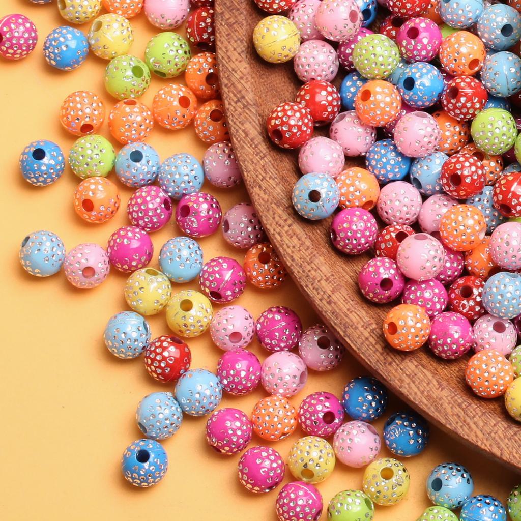 500 г около 2500 шт. ожерелье браслет DIY Babysbreath акриловые модные 8 мм блестящие ювелирные аксессуары разделительная бусина свободные бусины