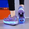 TUINANLE Детские туфли для мальчиков и девочек с мигающими роликовыми коньками, детская обувь со светодиодной подсветкой, светящиеся колеса