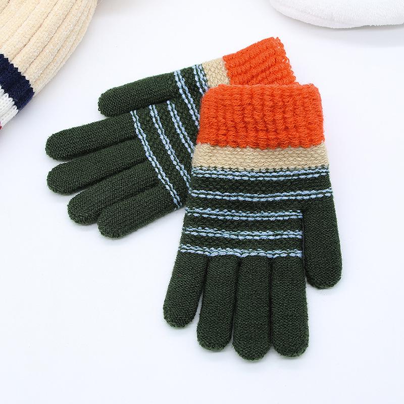 Детские зимние варежки без пальцев с мультяшным котенком - Теплые, милые, вязаные под кашемир для учеников начальной школы