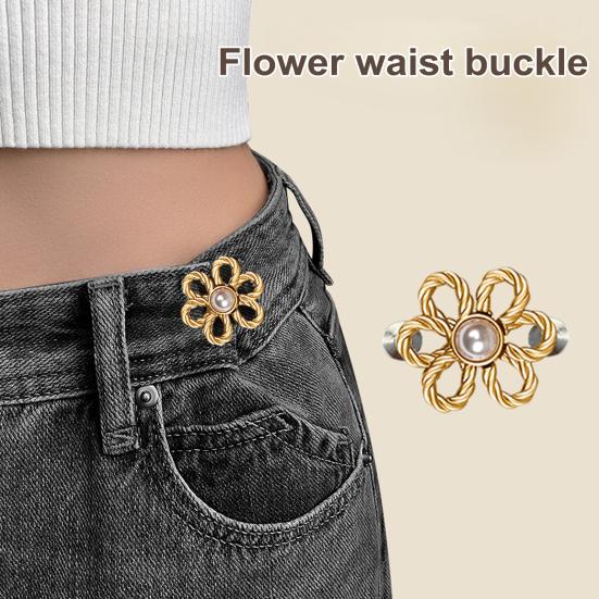 Цветочные джинсы пуговицы брюки талии регулируемые без шитья пряжки декоративные джинсовые пуговицы булавки для свободных джинсов брюки юбки
