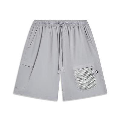 Шорты для баскетбола Li Ning Badfive, однотонные, быстросохнущие, свободные, мужские, цвет Ultimate-Gray AKST513-2