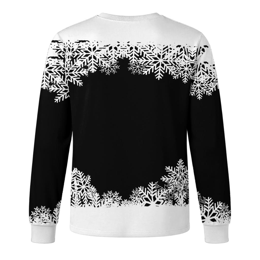 Men's Christmas Printed Imitation Cotton Long-sleeved Shirt