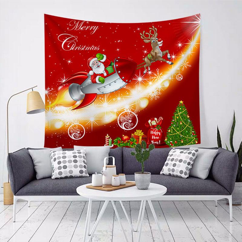 С Рождеством Санта-Клаус, подарочное украшение, гобелен с принтом, украшение для дома, гостиной, спальни, настенный гобелен