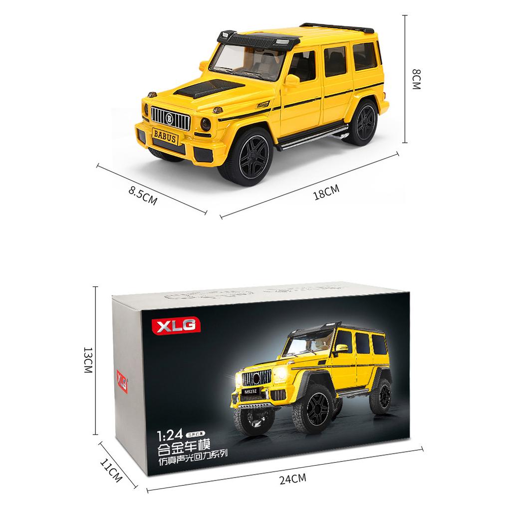 Масштаб 1/24 Benz G65, литая под давлением модель автомобиля, игрушечный автомобиль с откатным механизмом, звуком и светом для детей, коллекция подарков для мальчиков и девочек