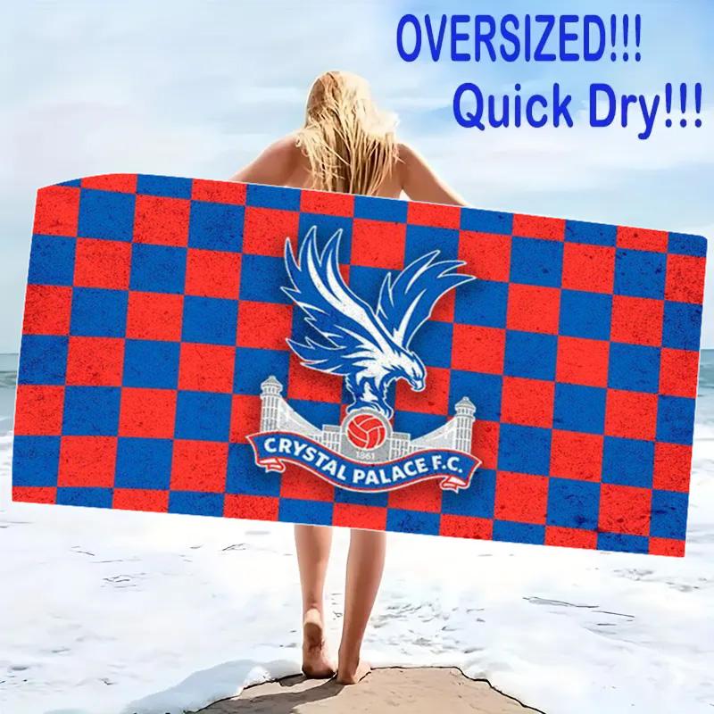 Crystal Palace FC Print Beach Towel, Large Soft Quick Dry Towel for Beach Camping Swimming