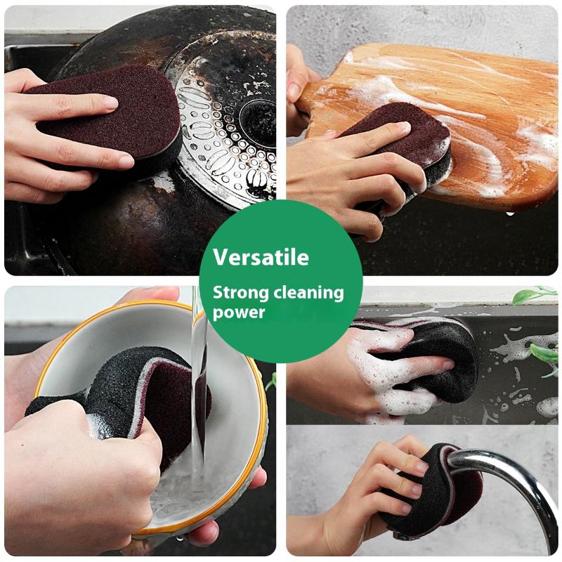 Волшебная губка Мощное Утолщение Двусторонняя Щетки для мытья посуды Кухонная салфетка Чистка от ржавчины Дно кастрюли Артефакт для удаления черных пятен