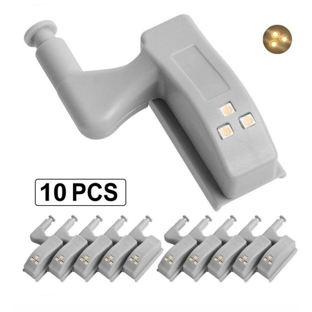 10 Pack Warm White Cabinet Hinge Light 3 LED Beads Closet Wardrobe Light Garage
