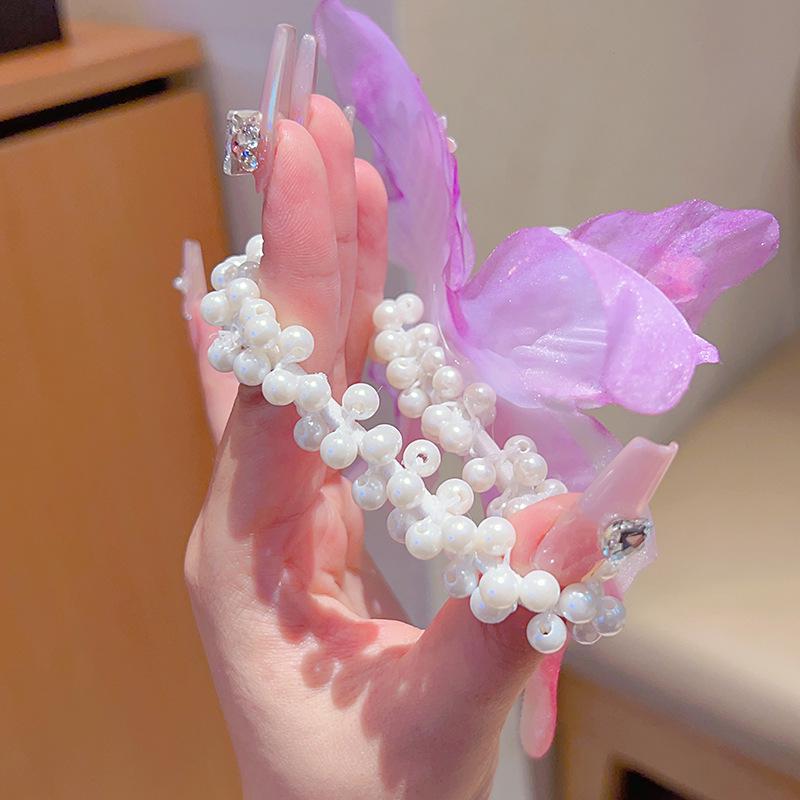 Детская заколка для волос с кисточкой в стиле ханьфу: Винтажный стиль цветочный бант резинка для волос для девочек