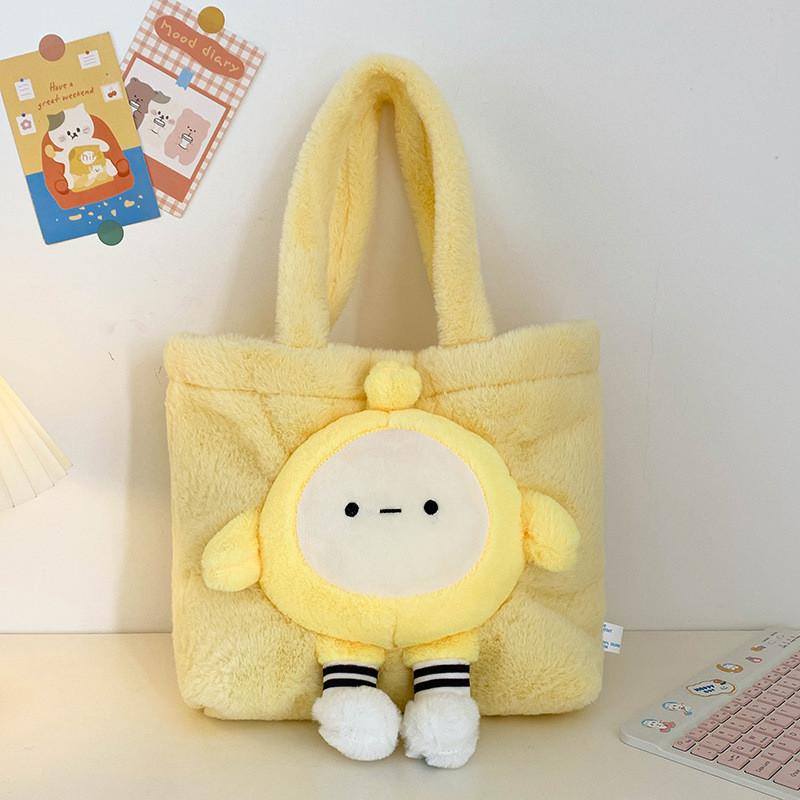 Kuromi Large Tote Bag With Plush Embroidery For Daily Casual Use