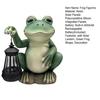 Frog Figurine with Solar Lantern Green Frog Light Resin Statue Sculpture Indoor Outdoor Garden Lawn