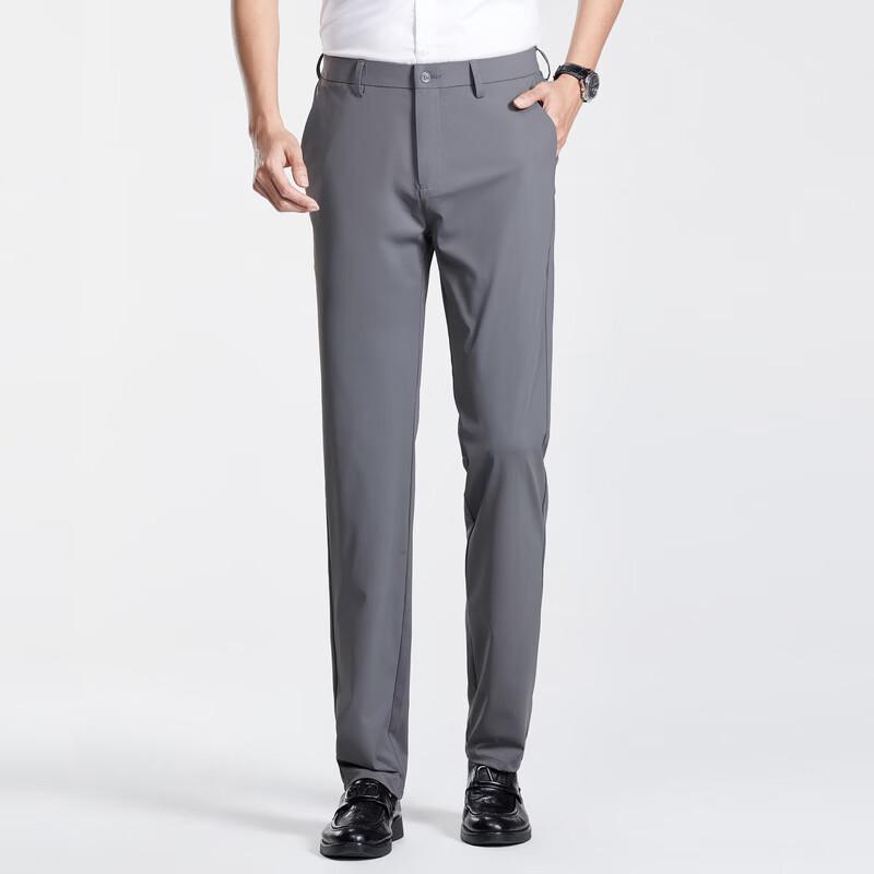 Мужские летние брюки прямого кроя из ледяного шелка в стиле business casual