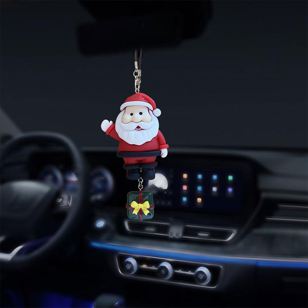 Рождественские украшения, кулон, мультяшный олень, снеговик, зеркало заднего вида, украшение, кулон, украшение интерьера автомобиля