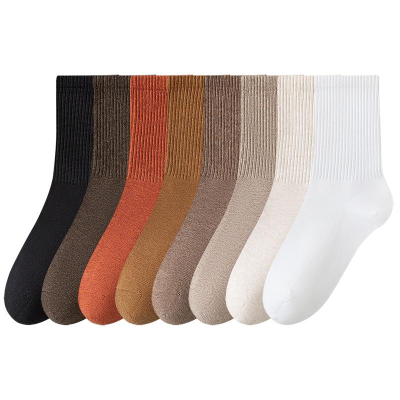 Женские весенне-осенние хлопковые носки-трубы из чистого хлопка, высокоэластичные, дышащие