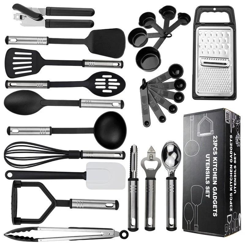 Set de 25 utensilios de cocina de silicona antiadherente para cocinar y hornear