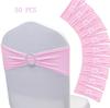 50pcs Free Elastic Bow Tie Hotel Banquet Wedding Chair Back Diamond Buckle
