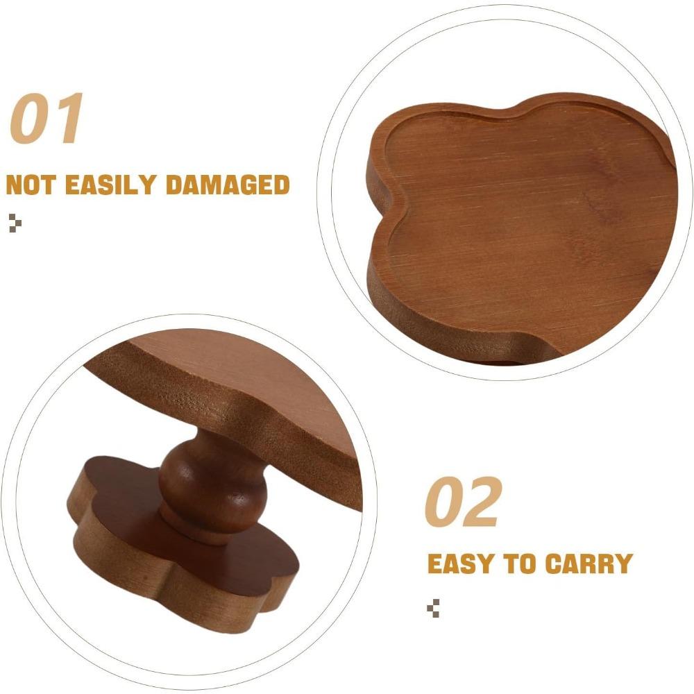 Small Round Wooden Tray for Decor, Irregular Footed Tray for Display Aromatherapy, Candle, Crystal, Trinkets