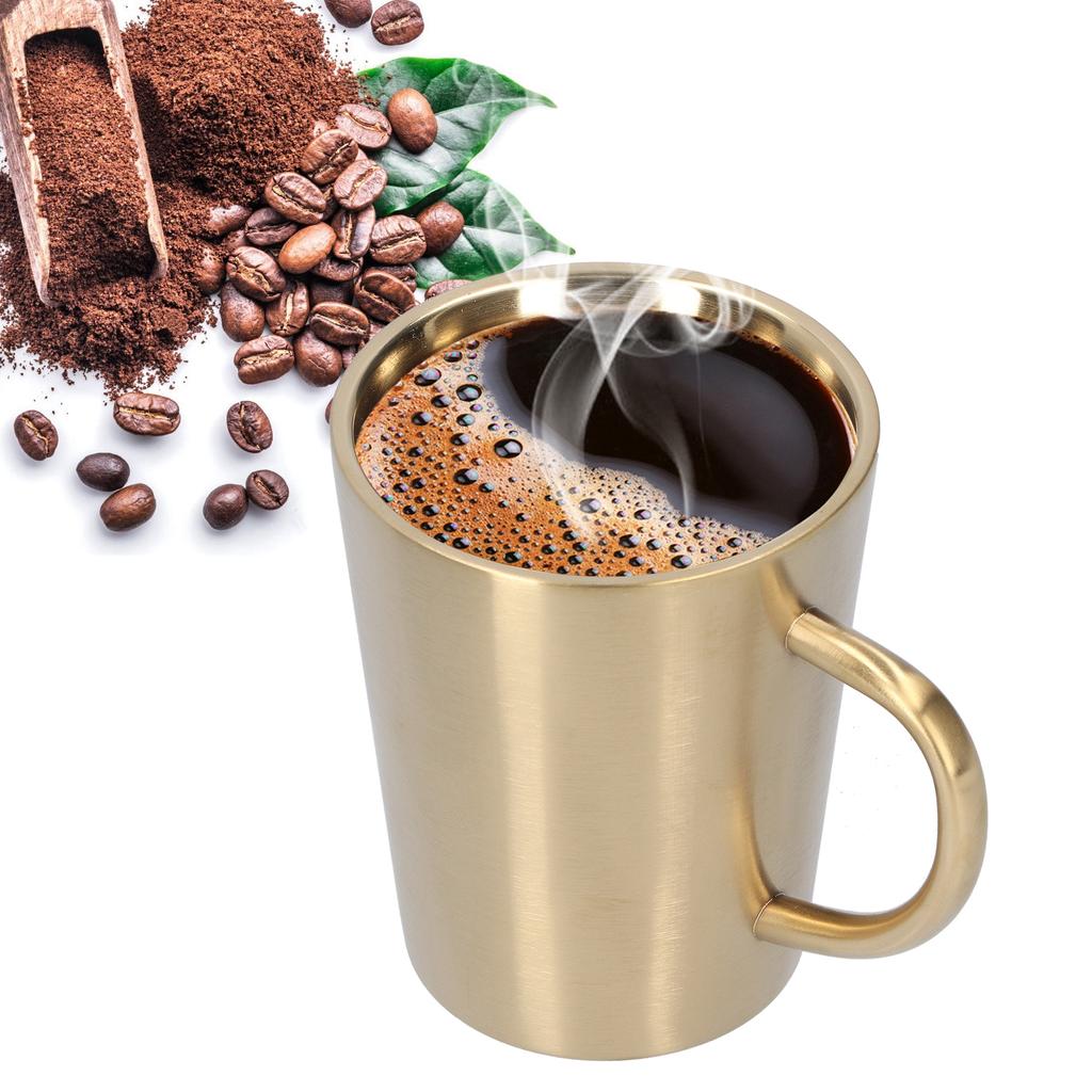 340 мл 304 нержавеющая сталь кружка для пива кофе вода чашка с ручкой двойные стенки посуда для напитков золото