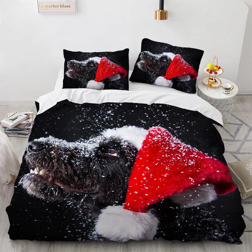 Full Size Bed Cover Set Cute Cartoon Dog Duvetcover 2pcs Pillowcase 3d Comforter Bedding Sets Twin Animals Bed Room Set No Sheet