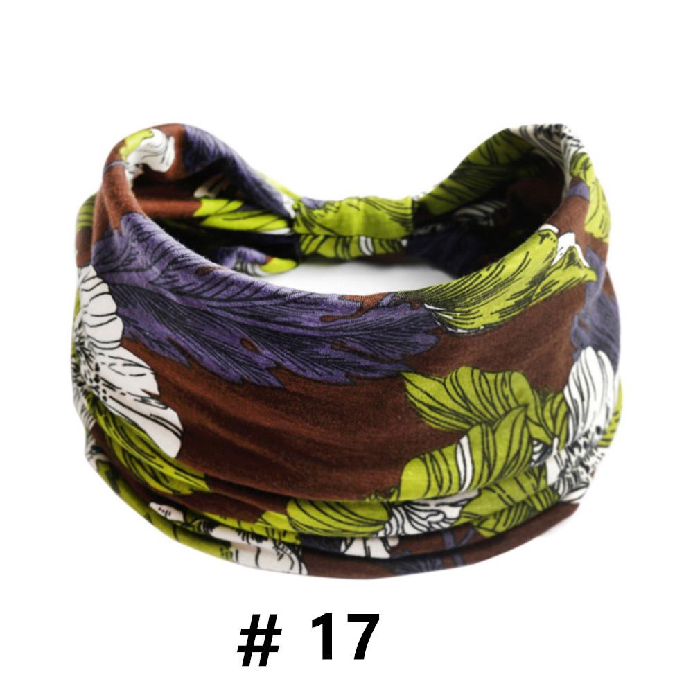 Бохо повязки на голову для женщин Хлопковые широкие повязки на голову Эластичная повязка для волос Нескользящая для тренировок Йоги Бега Тюрбан Головной убор Аксессуары для волос
