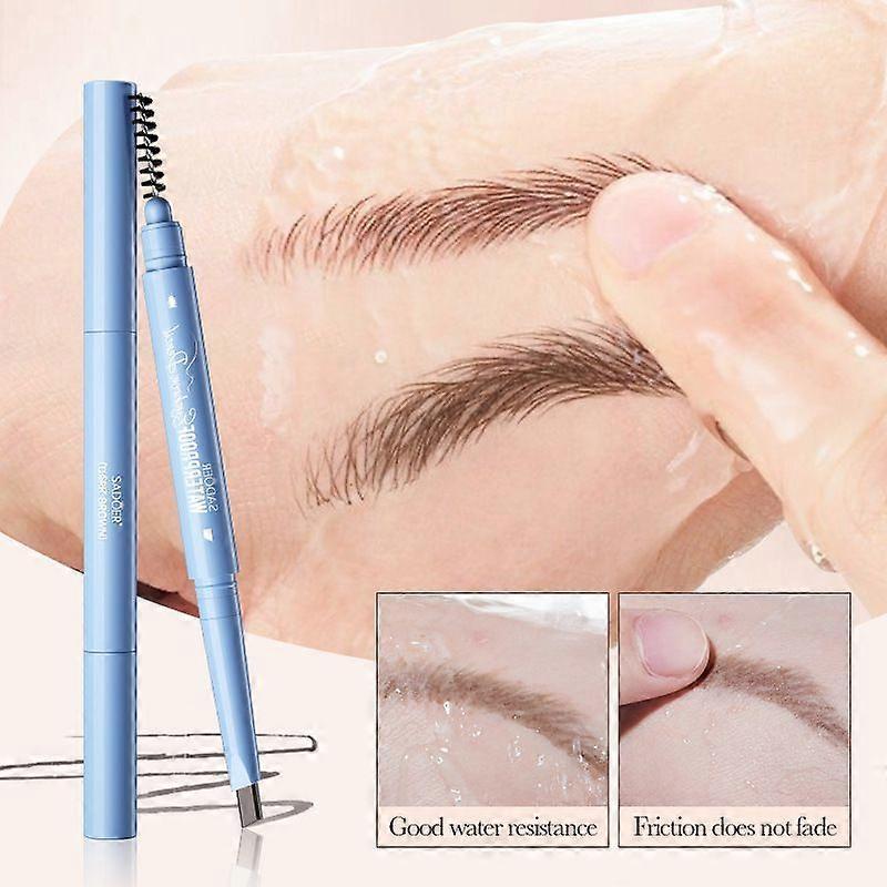 Waterproof Natural Double-Headed Eyebrow Pencil 0.4Gsadoer Finishing Anti-Smudge Eyebrow Pencil Brush
