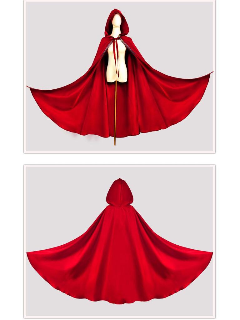 Hooded Medieval Cloak Costume for Halloween Party or Stage Performance