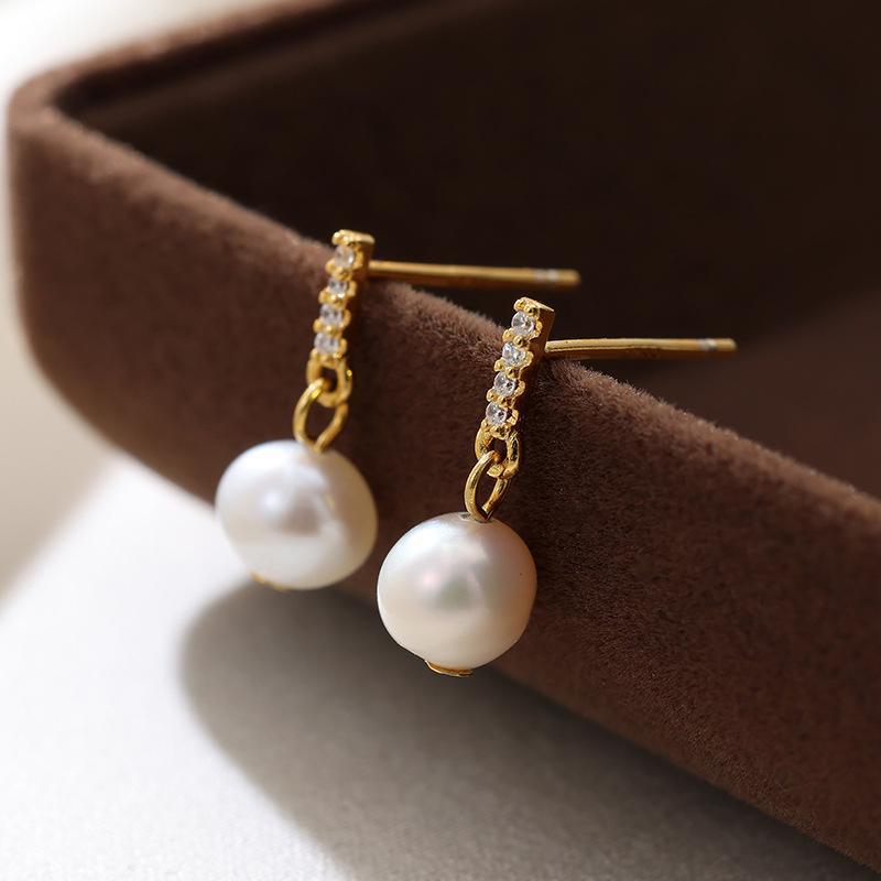 «Нежные серьги из серебра 925 пробы с жемчугом и бриллиантами для женщин»