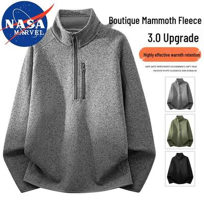 Мужской повседневный свитшот NASA MARVEL на молнии до середины, со стойкой