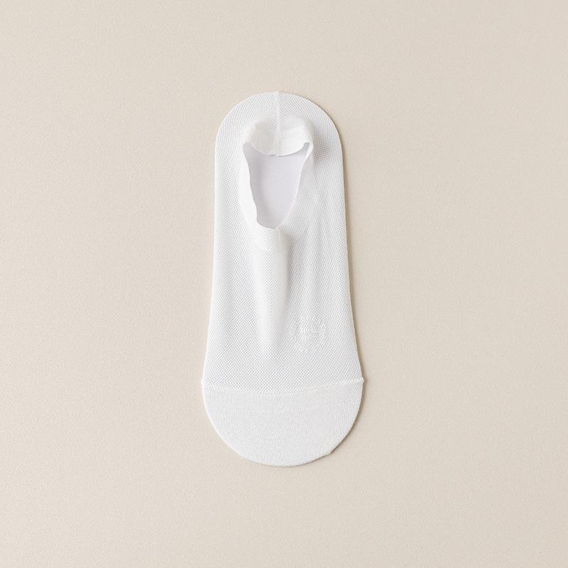 Summer Socks Hollow Out Mesh Breathable Invisible No Show Sock Slippers Solid Color Silicone Non-slip Low Cut Boat Socks