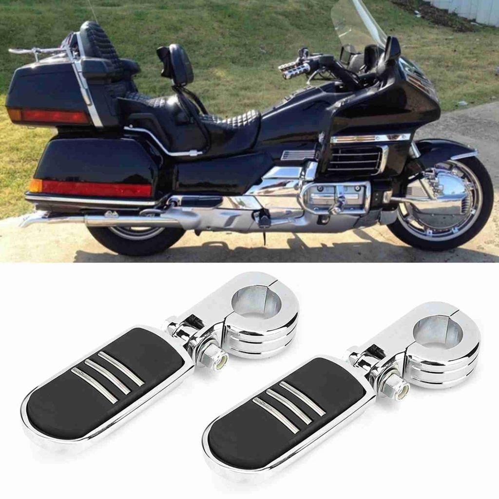 2Pcs 32mm Chrome Motorcycle Footpegs Footrest with Mount Fit For Honda GoldWing GL1500 GL1800