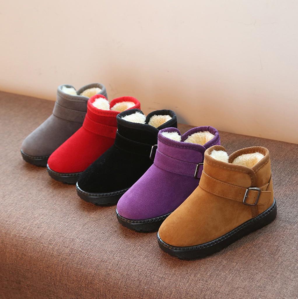 Зимние детские детские детские ботиночки для девочек конфетного цвета теплые короткие ботинки зимние ботинки