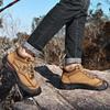 Men's Hiking Boots High Top Leather Plush Outdoor Cotton Shoes Large Size 39-46