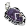Шеврон Аметист Драгоценный камень Ручная работа 925 Стерлинговое серебро Подарочный кулон 2,44" q3M02