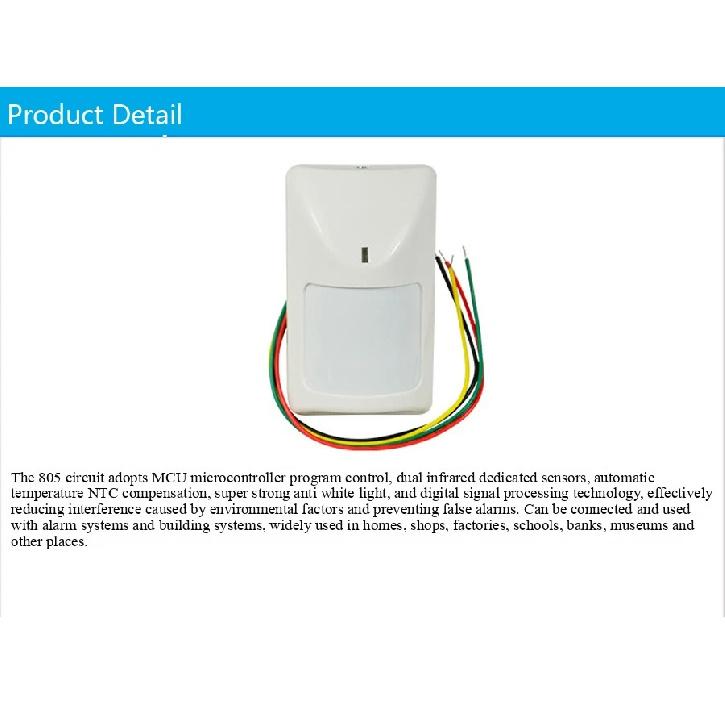 1Pcs Indoor Wired PIR Motion Sensor Anti theft Burglar Intruder Infrared Detector Alarm Relay Output NC/NO With 86mm Holder