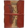 Leather Journal Feather Notebook Travel Writing Diary or Vintage Sketch Book Cotton Paper for Men & Women (7x5 Inch), Brown