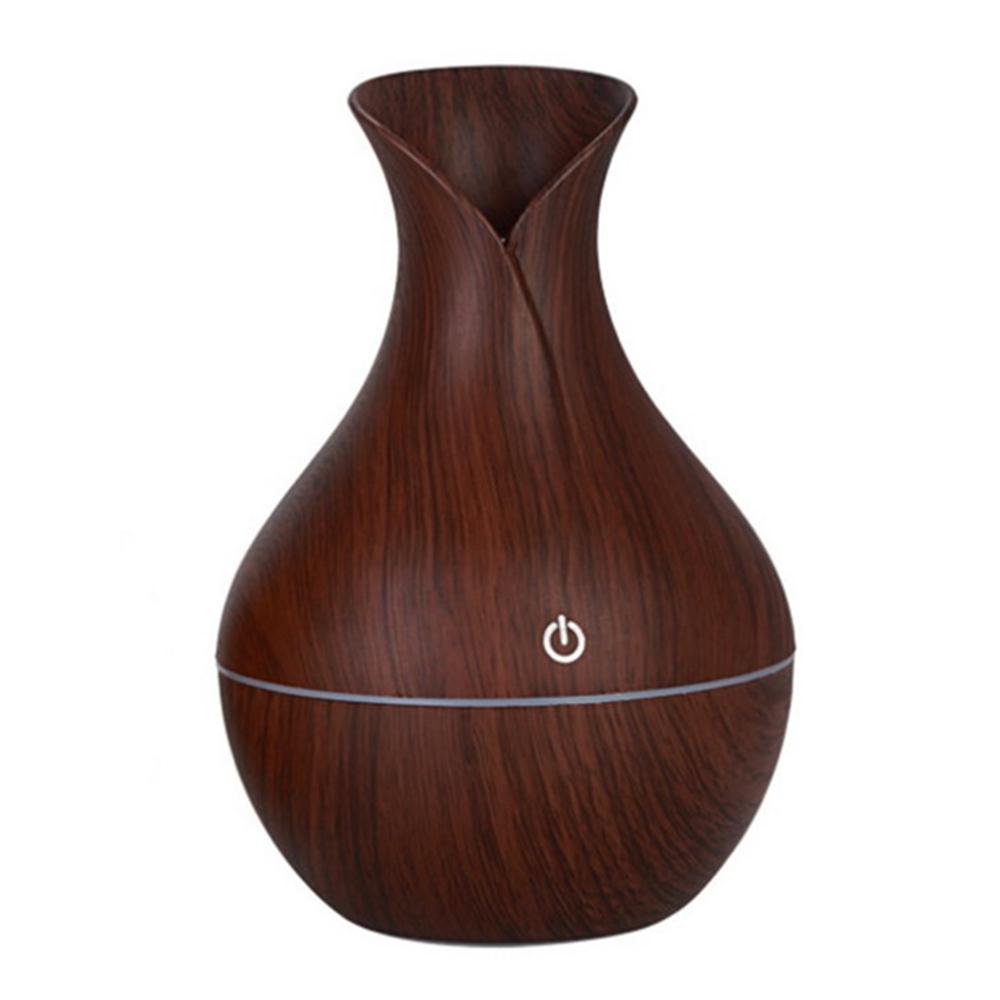 130ml Essential Oil Diffuser Humidifier Aromatherapy Wood Grain Vase Aroma LED