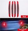 ZYTC 4Pcs 3D Super Red Reflective Sticker Black Real Carbon