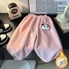 Детские флисовые брюки, осенне-зимние утолщенные теплые повседневные спортивные брюки для малышей, верхняя одежда, длинные брюки